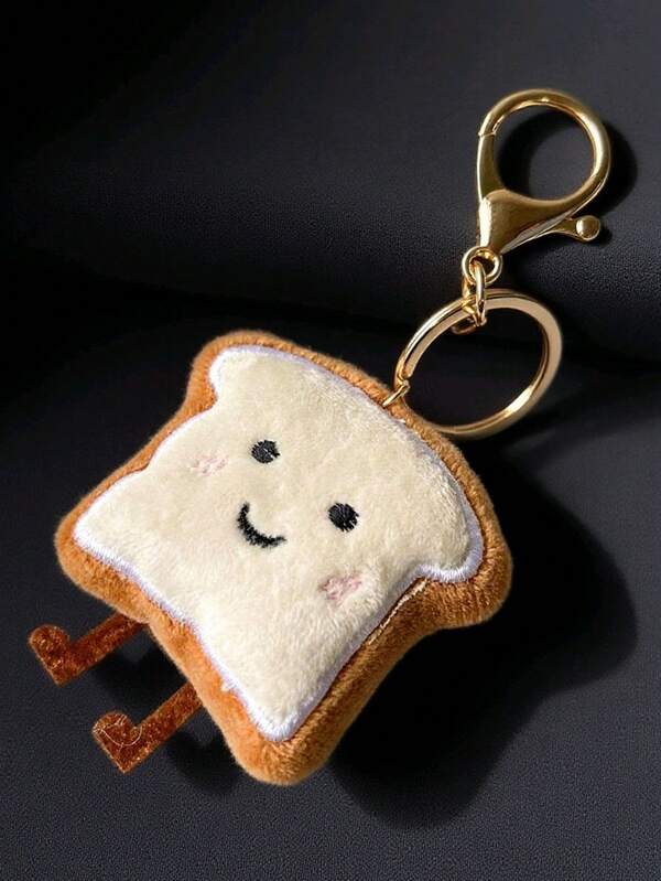 1pc Women's Cute Soft Bread Smiling Face Fashion Keychain