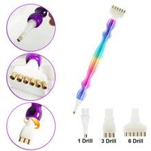Stilou nou pentru pictura cu diamant din rășină, stilou pentru arta diamantată cu vârf filetat multifuncțional din plastic, folosit pentru pictura cu diamant, arta unghiilor