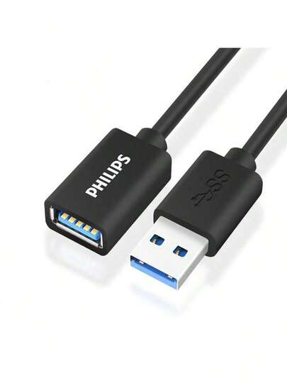 PHILIPS Extension Cable SWR1526X/93 USB 3.0 Extension Cable Data Cable Double Shielding Protection No Electromagnetic Interference Stable And Fast Transmission
