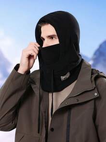 1pc Unisex Fleece Windproof Face Mask, Outdoor Warm Balaclava Hat For Winter, Cycling, Skiing