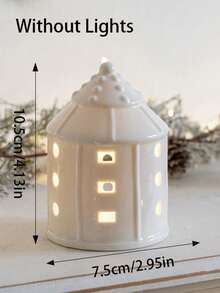 1PC Christmas Romantic Decorations Ceramic House (Without Lights,Four Styles To Choose From), High-Quality Home Decorations, House Decorations, Leisure Halls, Hotels, B&B Atmosphere Ceramic Decorations, Suitable As A Christmas Gift For Girls, Creating A Festive Atmosphere, Cute And Warm Christmas Decorations