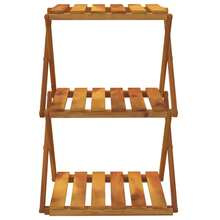Scaffale pieghevole a 3 ripiani Larryhot Marrone 43x31x63 cm Legno di acacia, robusto e durevole, facile da montare, stile decorativo, adatto per riporre soprammobili, statuette, libri, piccoli oggetti, ecc. - Castano - Visualizzare 4