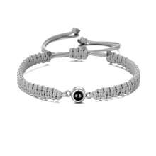 Customized Photo Projection Bracelet Stainless Steel Round Woven Adjustable Unisex Bracelet - Silver - View 14