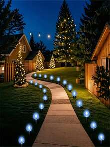 1 pezzo Luce da giardino solare da esterno, lampada decorativa per percorsi da giardino in stagione natalizia, 15/30 LED, luce bianca calda e bianca fredda, adatta per illuminazione di parcheggi commerciali, vialetti e prati