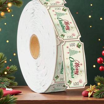 500pcs Christmas Event Single Roll Raffle Tickets, Christmas Party, Classroom Party Raffle Tickets, School Carnival, Class Rewards, Family Games, Arcade, Admission Tickets, Autumn Carnival, Door Prizes (500 Pieces)