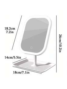 LED Makeup Mirror ,Vanity Mirror With Lights, 3 Light Modes Lighted Makeup Mirror, Touch Control, Portable Stand And Foldable Compact Mirror ,Lighted Travel Makeup Mirror, Vanity Cosmetic Mirror With Lights, Rechargeable Portable LED Makeup Mirror, Women Christmas Gift Home Bathroom Decor Fall Decor Makeup Organizer Bathroom Accessories Back To School