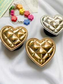 1 Metal Electroplated Mirror Surface Mobile Phone Stand, Adhesive Retractable Sliding Stand, Asymmetric-Shaped Stand, Desktop TV Viewing Wonder Compatible With IPhone, Android Phone, Gift For Birthday, Family, Friends Push-Pull Phone Grip Phone Holder Phone Accessories