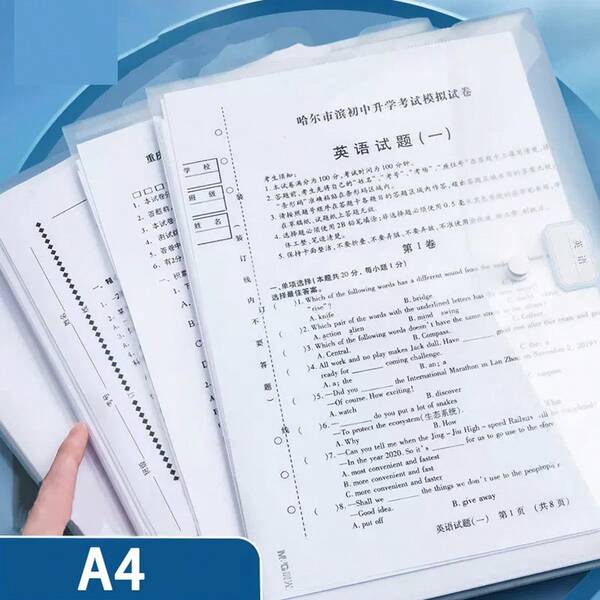 A5/A4 Größe Plastikmappe, transparente wiederverwendbare wasserdichte Mappe mit Knopf, geeignet für Rückkehr zur Schule, Schulmaterial, Schule, Klassenzimmer, Bibliothek, Lehrer, Schüler, Büro, Zuhause, Studium, Männer, Frauen, Anwälte, Sekretäre, Geschäft, dickeres Material, Weihnachts-, Halloween-Geschenk