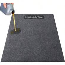 - Alfombrilla de cochera gris de 29x 36 pulgadas, para cochera debajo del coche, capa trasera de goma, absorbente de aceite, para motocicleta, protege los accesorios de derrames, goteos - Gris - Ver 1