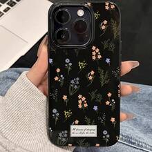 Funda de teléfono estética con cobertura completa, protección contra golpes adecuada para for Apple para for  16/XR/11/12/13/14/15 Plus Pro Max/Plus y otros modelos.Duradera, anti-manchas y resistente a huellas dactilares, es un regalo perfecto para el cumpleaños de una novia, novio, cónyuge, amigo o incluso para uno mismo.Estilosa y de moda, adecuada para hombres y mujeres, este elegante y de alta gama regalo de negocios es el mejor regalo.Funda de gelatina - Negro - Diseño floral gr - Multicolor - Ver 1