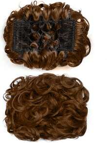 Women's Messy Bun Hair Scrunchie, Brown Curly Bun Hair Piece With Comb, Synthetic Fluffy Updo Hair Extension, With Stretchy Comb, Suitable For Daily Wear - Multicolor - View 14