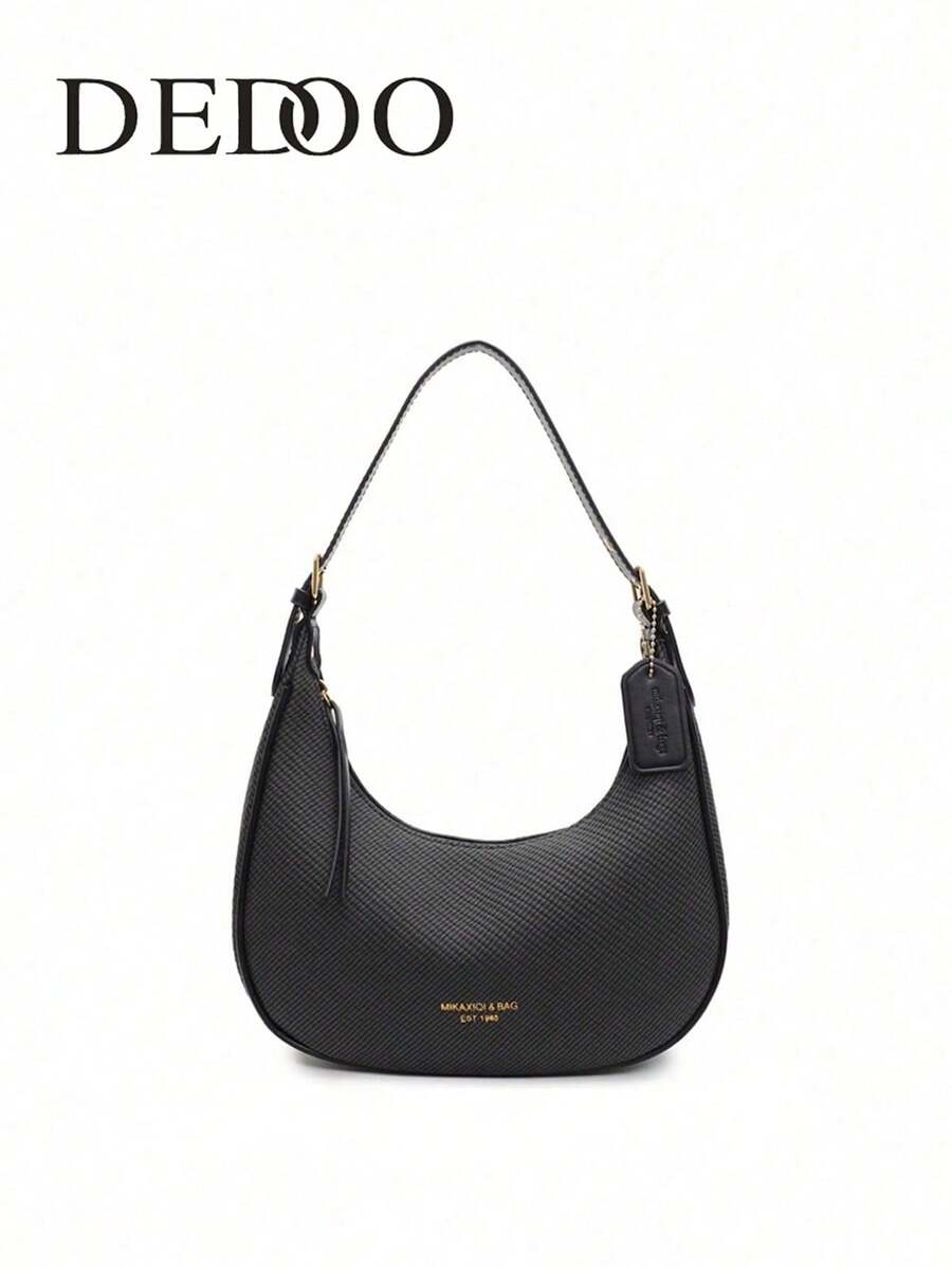 Dedoo 1pc Solid Color PU Leather Shoulder Bag For Women, Versatile Crossbody Bag For Commuting, Adjustable Shoulder Strap