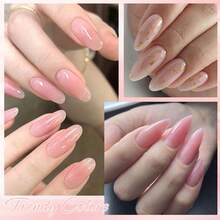 FOUR LILY 6Pcs/Set Glitter Sequins Rubber Base Gel Nail Polish Nude Pink Soak Off UV Gel Semi Permanent Reinforced Gel 10ml