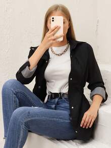 Women's Seasonal Trench Coat Black - Black - View 5