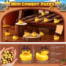 50个迷你树脂牛仔鸭摆件，带牛仔帽，适用于DIY花园景观、水族箱装饰、派对，是派对礼品、家居装饰、圣诞装饰、娃娃屋配件、趣味摆件、轻巧装饰品和装饰小雕像的理想之选。 - 黃色 - 查看 7