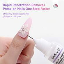 SAVILAND Advanced Nail Glue Remover For Press On Nails: Gentle Nail Remover Pinpoint Press On Nail Remover Easy Removal Fake Nail Remover For Nail Tips DIY Home 20 Ml - 20ml - 查看 4