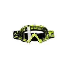 Gafas de motocicleta, gafas de motocross, gafas a prueba de viento y polvo para ATV, gafas de carreras resistentes a los arañazos, gafas de esquí, gafas de protectoras con marco de resina de PU negro y lentes de colores - Marco verde + lente transparente - Ver 1
