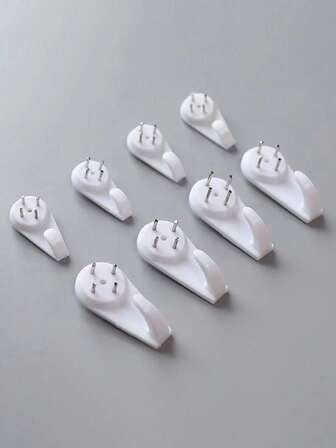 10/30/50pcs Invisible Plastic Hooks, Invisible Nails For Small Items, Damage-Free Storage Hanging, Picture Hanging Kit, Damage-Free Wall Hooks For Frames, Art Paintings, Plasterboard, Concrete, Suitable For Home, Bathroom, Decoration, Back To School