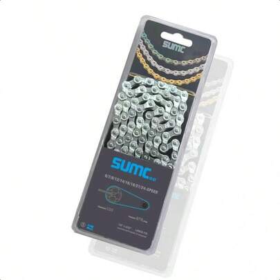 Bike Chain High Tensile Strength Bicycle Chain For Road MTB Bike 6 7 8 Speed Quick Buckle 116 Links Dark Silver