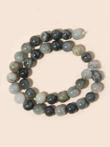 Cuentas de piedras naturales, cuentas sueltas de obsidiana, jade birmano, ojo de tigre, redondas y lisas, piedras preciosas de curación de energía para hacer joyas, pulseras y collares DIY