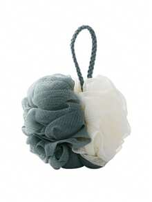 2个装柔软丝瓜络沐浴海绵，花卉图案奢华大号沐浴海绵，去角质沐浴海绵，3D花朵设计，男女通用泡泡浴海绵，温和去角质沐浴球，带防滑手柄，男女通用，家居浴室配件，1个装 - 彩色 - 查看 12