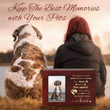 Pet Urns Dog Ashes Wooden Pet Cremation Urn With Photo Frame Dog Urns Ashes Large Keepsake Box Sympathy Pets Loss Remembrance Chest Brown, 87x5.51x5.51