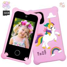 3-10 Years Old Kids Educational Music Toy Phone, 2.8" IPS Touch Screen, Dual Camera, Soft Silicone Shock-Proof Case, 32GB Storage Card, Suitable For Halloween & Easter Gifts, Pink - Multicolor - View 3