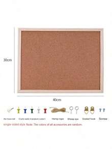 1/2 块木质框架软木板，15.75 英寸 X 11.8 英寸，带钉子的钉板，用于墙壁，木质框架，适用于办公室、家庭和学校墙壁（包括钉子、吊环螺钉、绳子、螺丝）学校用品，返校