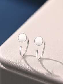 1 Piece Of S925 Sterling Silver Nose Ring With Geometric, Niche & Stylish Design Sensibility, Including Pierced Nose Ring Style. Suitable For Women's Daily Wear, It Is Also An Excellent Gift For Girlfriends, Mothers And Sisters.