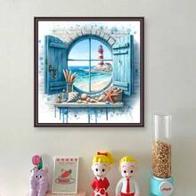 1 件海景灯塔图案 5D 钻石画套件 - 独特的钻石艺术，手工设计的 DIY 钻石画十字绣马赛克，完美的惊喜艺术礼物，适用于墙面装饰，适用于客厅、卧室、办公室，无框架 - 彩色 - 查看 11