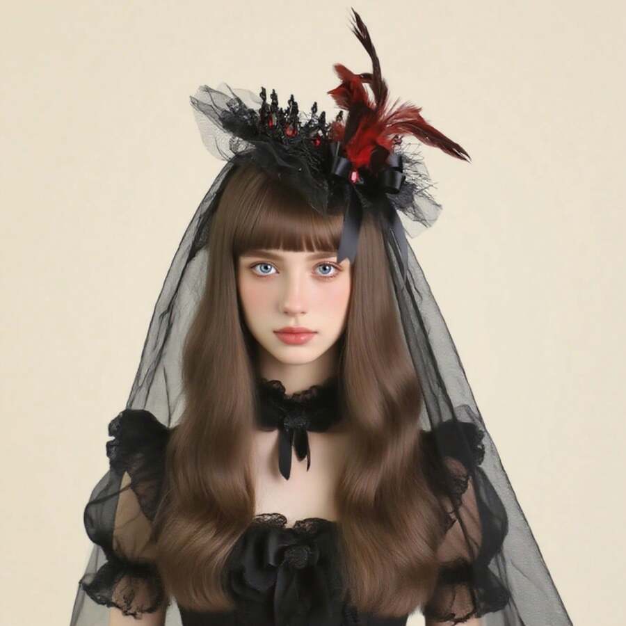 1 Peça Acessório de Coroa Gótica Estilo Halloween para Mulheres, Acessório de Fantasia e Festa Preta