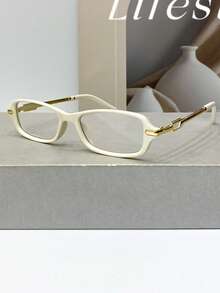 1pc Retro Rectangular Minimalist Unisex Clear Lens Glasses, Versatile Punk Chic Style For Parties, Street Fashion, Casual Wear