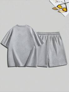 Men's Casual Digital Print Short Sleeve Tee And Shorts Two Pieces Set, Going Out Basketball Track Suit, Boyfriend Gift