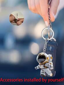 1 Astronaut Pattern 2D Acrylic Keychain, Car Rearview Mirror Ornament, Suitable For Bags, Keychains, And Interior Decoration, Is The Perfect Choice For Space Enthusiasts, As Well As The Best Gift For Father's Day, Graduation Season, Birthdays, Halloween, Christmas Decorations, Holiday Gifts Bag Charms Car Accessories Teacher Friend Sister Gift Ideas - Multicolor - View 5