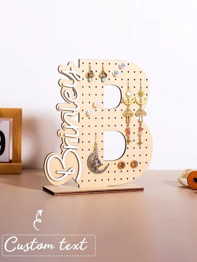 Giá đỡ bông tai cá nhân hóa - Giá trưng bày bông tai tùy chỉnh, Hộp đựng trang sức bằng gỗ, Quà tặng Ngày của Mẹ, Quà tặng cho bạn gái, Quà sinh nhật cho người yêu, Giá đỡ bông tai cá nhân hóa cho bé gái, Giá đỡ bông tai đinh tán, Quà tặng trẻ em, Giá trưng bày bông tai, Hộp đựng trang sức, Hộp đựng bông tai, Giá đỡ bông tai chữ cái cá nhân hóa: Hộp đựng trang sức