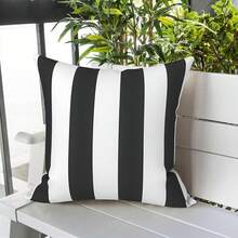 Outdoor/Indoor Throw Pillows, 18x18 Square Pillows With Inserts Bed, Couch, Sofa & Patio Furniture (Set Of 2, Monstera Blue), Decorative Pillows - 卡巴納黑 - 查看 2