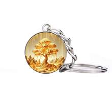 Glow-In-The-Dark Money Tree Glass Ball Keychain, Outdoor Key Chain Pendant Accessory Glows In The Dark, Suitable For All Seasons Christmas Gift Ideas Bag Accessories Lanyards With Id Holder Car Accessories Bag Charms