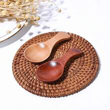 2pcs Wooden Tea Spoons, Ice Cream Wooden Spoons, Short Handle Mini Tea Leaf Spoons - View 3