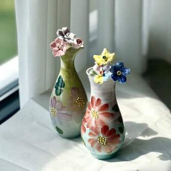 1 pieza Jarrón de cerámica hecho a mano de Jingdezhen, tamaño de 20cm/16cm, jarrón de flores de cerámica para decoración del hogar, sala de estar, estantería, chimenea, mesa de comedor, decoración floral de oficina