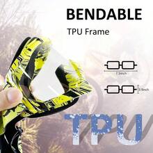 Gafas de motocicleta, gafas de motocross, gafas a prueba de viento y polvo para ATV, gafas de carreras resistentes a los arañazos, gafas de esquí, gafas de protectoras con marco de resina de PU negro y lentes de colores - Marco verde + lente transparente - Ver 2