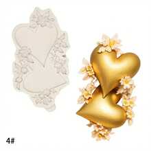 Moldes de silicona DIY para manualidades, con diseños de corazón, cisne, llave, candado, manzana y niña, moldes dedicados para gotas de cristal - Gris Claro - Ver 6