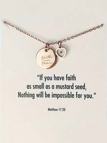 High Quality Stainless Steel Mustard Seed Faith Inspirational Rose Gold Women Pendant Necklace, Christian Motivational Gift, Inspiring, Birthday Gift, Valentine's Day Gift, Perfect Gift For Loved Ones - Rose Gold - View 2