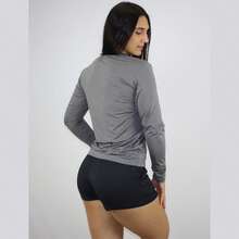 Women's Shirt UV+50 Sun Protection Long Thermal Second Skin T-Shirt Winter And Summer Fashion Beach Pool - 灰色 - 查看 5