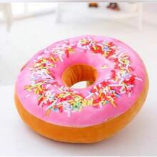 Round Donut Pillow, Plush, Decorative Cushion For Office Chair, Car Seat, 40 * 40cm - Pink 40*40 - View 2