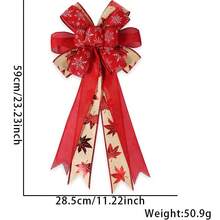 1 Stück Weihnachtsbaum Rot Schneeflocke Schleife Ornament Anhänger, Samt imitierter Leinen Schleife Weihnachtsparty Dekoration Zubehör, Schneeflocke Karomuster Schleife Anhänger, handgemachte Weihnachtsschleife aus rotem und grünem Samt mit Buchstaben, Weihnachtsbaum Dekoration Karomuster Polka Dot Schleife, Ahornblatt Schneeflocke Karomuster Schleife Festival Dekorationszubehör