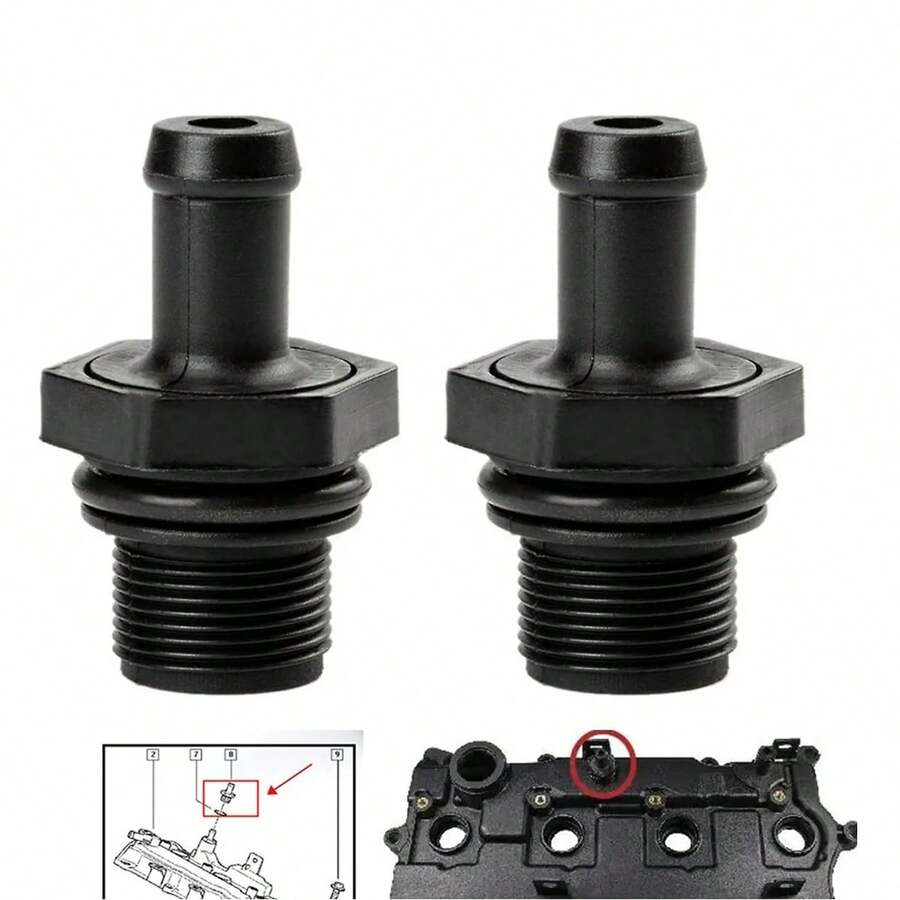 2 Piezas Válvula PCV Original para Mitsubishi Lancer Outlander ASX Eclipse Galant, Mantenimiento del Motor, Reemplazo de Válvula de Ventilación del Cárter, Compatible con MIVEC 4B10 4B11 4B12 6G75 6B31, 2007-2018 - Negro - Ver 1