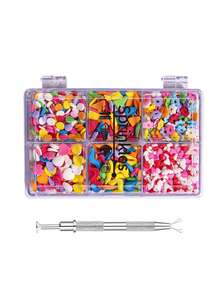 混合糖珠 - 糖果珍珠配四爪糖珠笔，礼盒包装，适用于烘焙蛋糕装饰、冰淇淋装饰和饼干装饰，也适用于婚礼、情人节、母亲节、圣诞节蛋糕装饰等场合。 - 彩色 - 查看 3