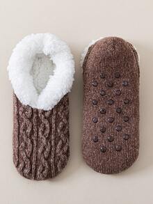 一双加厚保暖地板袜，内里带绒毛，袜底硅胶防滑，室内鞋套。毛绒袜，蓬松袜 - 彩色 - 查看 13