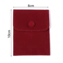 1 buah Kantong Penyimpanan Perhiasan Beludru Burgundy dengan Kancing Jepret, Cocok untuk Pernikahan, Dompet, Cincin, Anti-Oksidasi - Burgundy - View 11