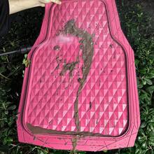 CAR PASS Heavy Duty Rubber Pink Car Floor Mats Deep Dish AllWeather Full Set Durable AntiSlip 3D Rhombus Waterproof Trim To Fit Liner Universal Fit Automotive Sedan SUV Truck 3 Pcs Hot Pink - 熱粉紅色 - 查看 7